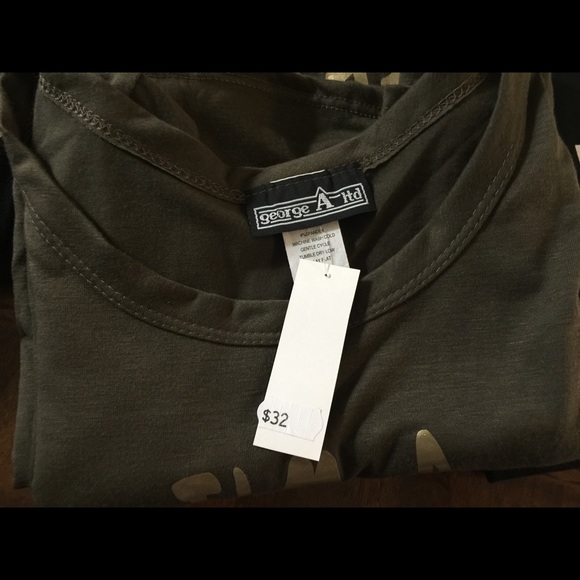 Ray of F* Sunshine tee Tunic length Olive green LAST FINAL PRICE SALE - Picture 4 of 4